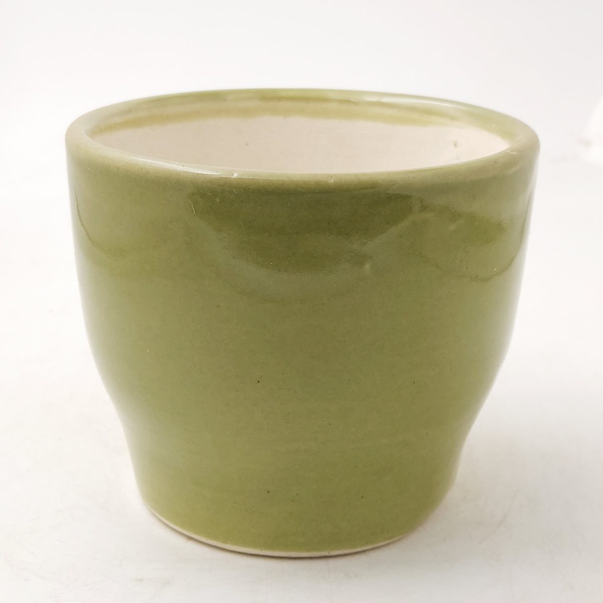 Cone olive green pot