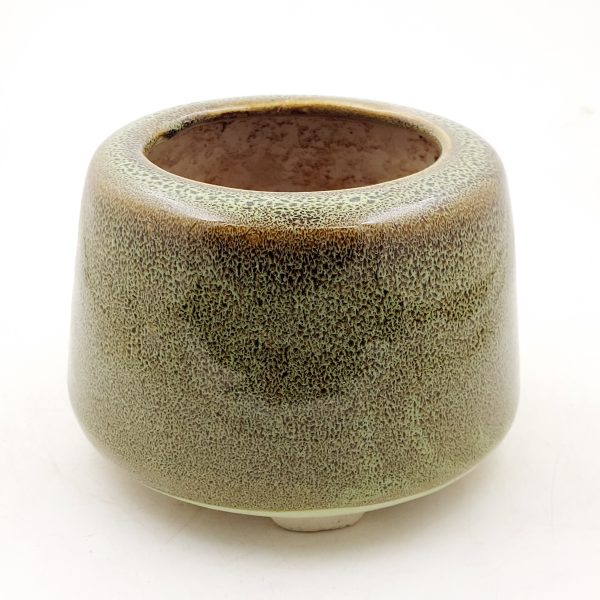 Round greenish-brown pot