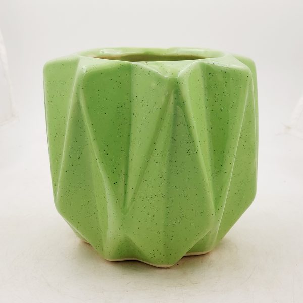 Ceramic green drum pot medium