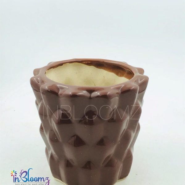 Brown Pineapple Cone pot