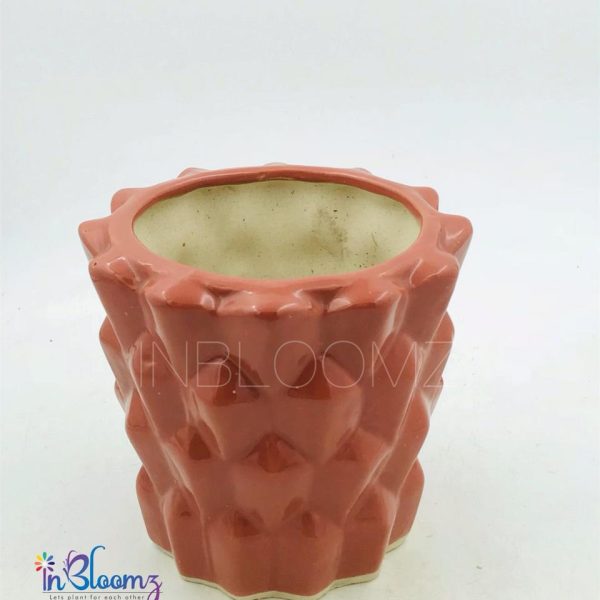 Red Pineapple Cone pot